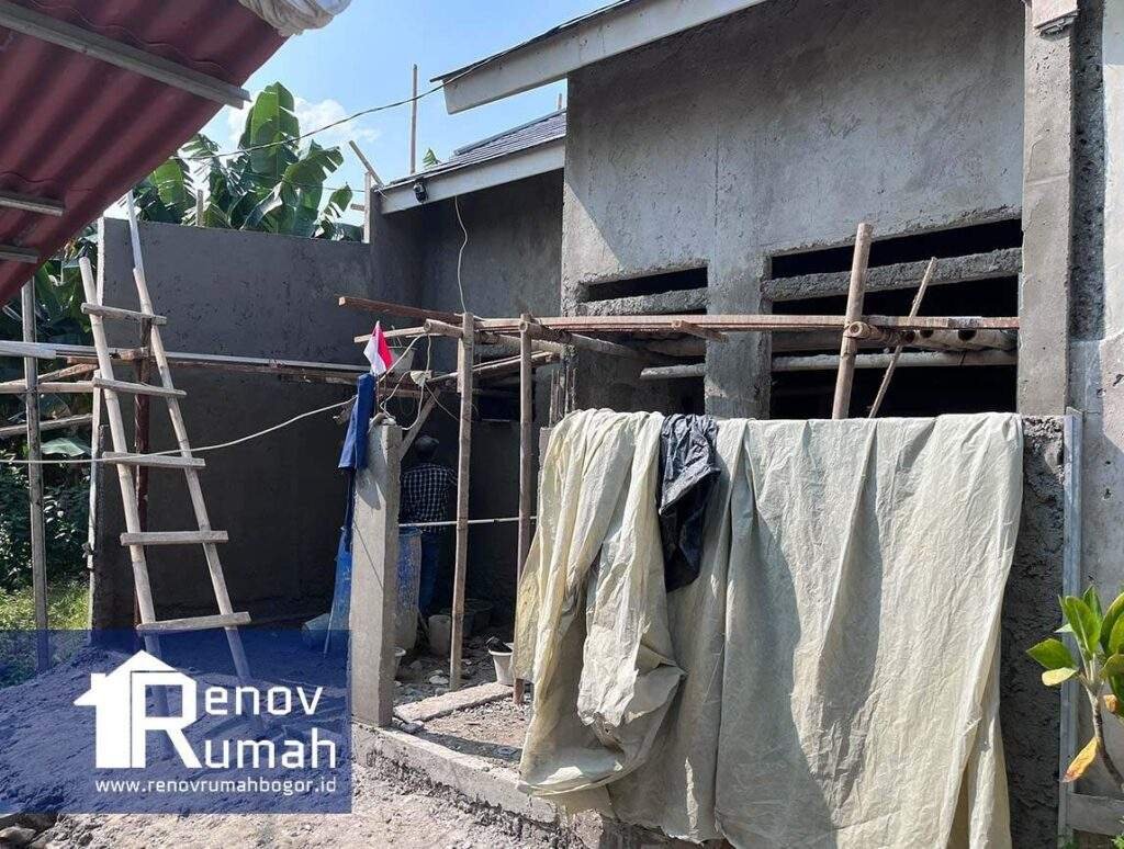 proses pekerjaan renovasi rumah di ciseeng