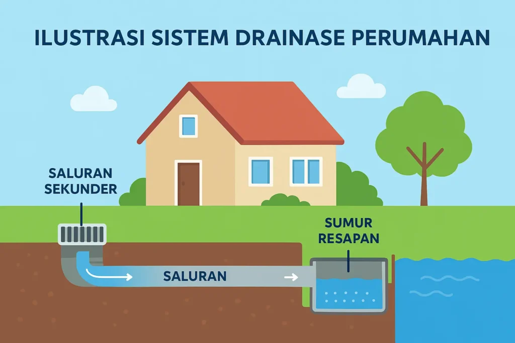 Perumahan, Sistem Drainase ideal -renovrumahbogor.id