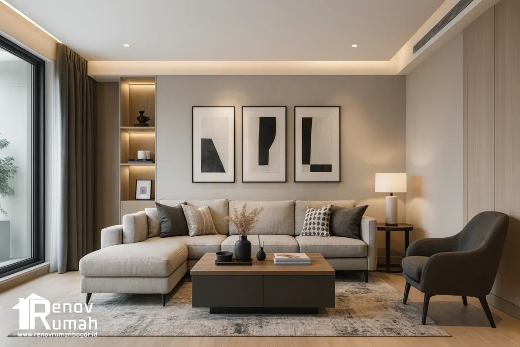 Jasa bangun rumah bogor , jasa renovasi rumah bogor , jasa kontraktor rumah bogor , ruang tamu minimalis