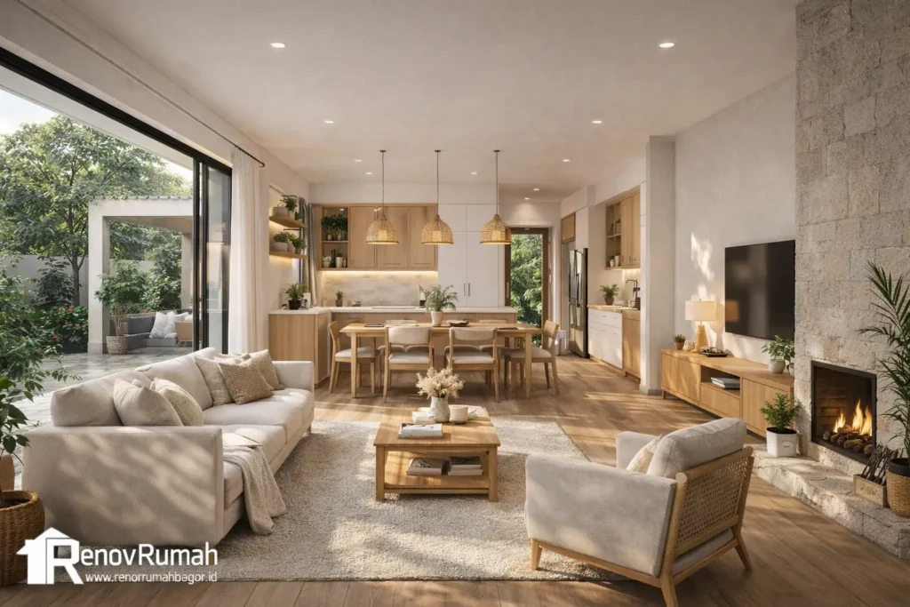 jasa kontraktor rumah bogor, jasa renovasi rumah bogor, jasa bangun rumah bogor, desain ruang tamu openspace
