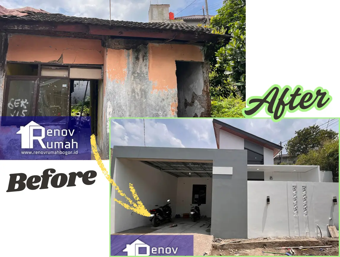 bangun ulang rumah, renovasi before after, renovasi rumah lama jadi baru, renovrumahbogor.id, jasa renovasi rumah bogor, jasa kontraktor rumah bogor, jasa bangun rumah bogor