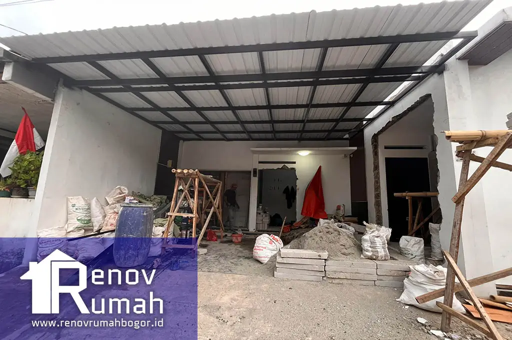 proses pekerjaan ganti carport, jasa renovasi rumah, kontraktor bogor