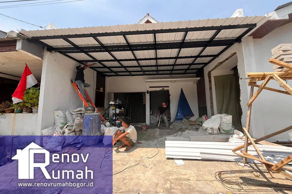 pembongkaran lantai carport, jasa renovasi bogor