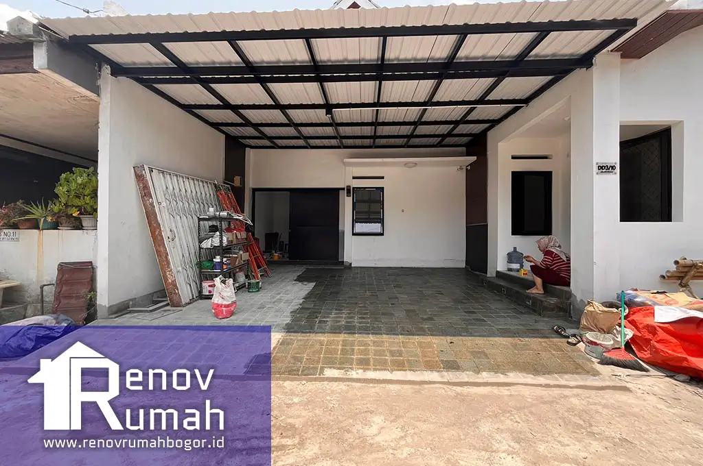 progres kkerja 70% renovasi rumah laladon, jasa renovasi bogor, kontraktor rumah bogor
